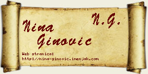 Nina Ginović vizit kartica
